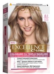 L'Oréal Vopsea de Par Permanenta cu Amoniac L'Oreal Paris Excellence Creme 8.1 Blond Deschis Cenusiu, 192 ml
