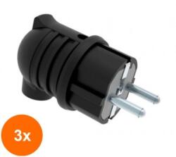 Bemis Set 3 x Stecher din Cauciuc Bemis BK1-1402-2022, 2P+E, 16A, 250V, IP44 (TIV-3xELPL-SH/RB-BK114022022-BMS)