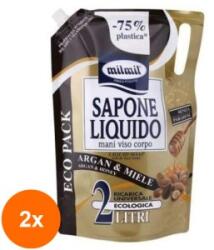 MilMil Set 2 x Sapun Lichid Rezerva Mil Mil Argan si Miere, 2 l