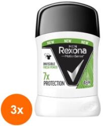 Rexona Set 3 x Deodorant Antiperspirant Stick Rexona Men Invisible Fresh Power, 50 ml