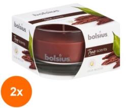 Bolsius Set 2 x Lumanare Parfumata Bolsius True in Pahar Mic, Lemn de Oud (GIL-2xLCA-TRU-LPS-50/80-70-TS)
