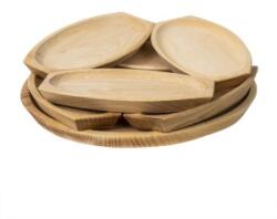 Z-tools Farfurii din Lemn si Platou Rotund pentru Servire, 6 Bucati (ZLN-EXT6082)