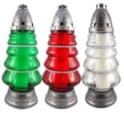 LCAA Candela din Sticla in Forma de Brad cu Pietricele (LCA-CH-BRD26-BR)