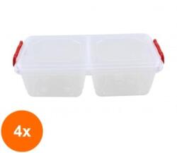 Sterk Plast Set 4 x Cutie Alimentara cu Doua Compartimente, Sterk Plast (CLE-4xELC-SK-CAL2C)