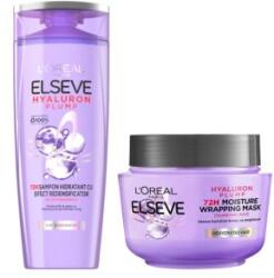 Elseve Pachet Sampon 400 ml si Masca 300 ml, L'Oreal Paris Elseve Hyaluron Plump pentru Par Deshidratat