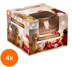 LCA Set 4 x Lumanare Parfumata in Pahar Winter Cookies, 18 Ore (GIL-4xLCA-SN69-88)