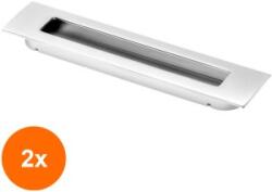 Ideal Feroluc Set 2 x Maner Ingropat Model Serra, 96 mm, Finisaj Aluminiu (EDI-2xIFR-48820)