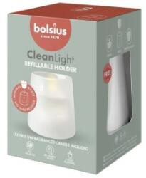 Bolsius Suport si Lumanare, Alba, CleanLight Bolsius, Parafina Neparfumata (LCA-BO-CL0-KIT-NP)