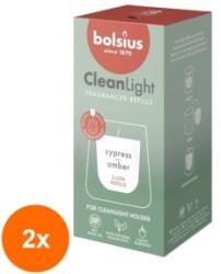 Bolsius Set 2 x 2 Lumanari Rezerva, CleanLight Bolsius, Chiparos si Chihlimbar (GIL-2xLCA-BO-CL-REF2-01)