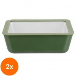 Lexi Home Set 2 x Vas Sticla Termorezistenta cu Capac Sticla, Verde, Capacitate 2.6 l, Lexi Home (GUJ-2xLB7049)