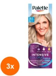 Schwarzkopf Palette Set 3 x Vopsea de Par Permanenta Palette Intensive Color Creme C10 Blond Argintiu Artic, 110 ml
