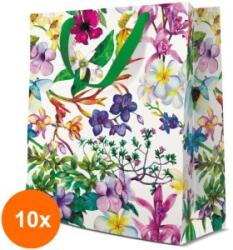 Elcadis Set 10 x Pungi Cadou Medii, Spring Flowers, 20 x 25 x 10 cm, Perfecto (CLE-10xELC-PC-SM-SF)