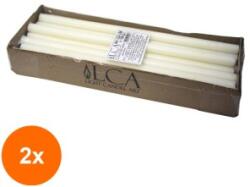 LCA Set 2 x Lumanari Decorative Albe, Capete Stalpi, 1000 g (GIL-2xLCA-LCA-LSK-A)