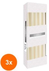 BISPOL Set 3 x 10 Lumanari Conice Bispol Crem Ivory (GIL-3xLCA-S30-011-A10)