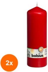 Bolsius Set 2 x Lumanare Stalp Rosie, 200 x 68 mm, Bolsius (GIL-2xLCA-STB-200/68-41-RED)