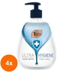 Teo Set 4 x Sapun Lichid cu Pompita Teo Ultra Hygiene Fresh Clean, 400 ml