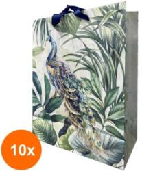 Elcadis Set 10 x Pungi Cadou Mari, Peacock, 26.5 x 33.5 x 13 cm, Perfecto (CLE-10xELC-PC-SL-PK)