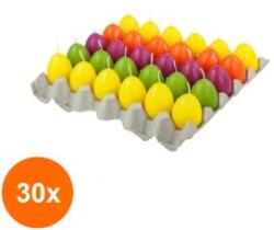 Bolsius Set 30 x Lumanare in Forma de Ou, Culori Asortate (GIL-30xLCA-OU-B-30-AS)