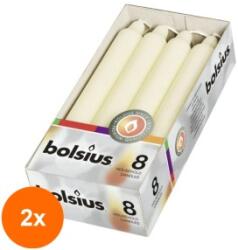 Bolsius Set 2 x 8 Lumanari Conice Bolsius, Ivory, 180 x 21.3 mm (GIL-2xLCA-CIB-08-805)
