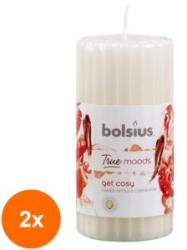 Bolsius Set 2 x Lumanare Stalp 120 x 58 mm Bolsius, Mar Copt si Scortisoara (GIL-2xLCA-TRU-STP-120/58-97-TM)