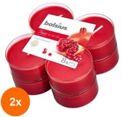 Bolsius Set 2 x 8 Lumanari Pastila 8h, Bolsius - Rodie (GIL-2xLCA-TRU-PT40-15-TS)