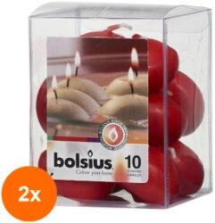 LCA Set 2 x 10 Lumanari Plutitoare Rosu Burgund (GIL-2xLCA-LP-10-RB)