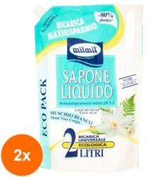MilMil Set 2 x Rezerva Sapun Lichid cu Mosc Alb Mil Mil, 2 l