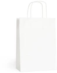 Bisbags Pungi Hartie, Albe, cu Maner Sfoara, 24 x 11 x 26 cm, 100 Bucati (BBG-PK102)