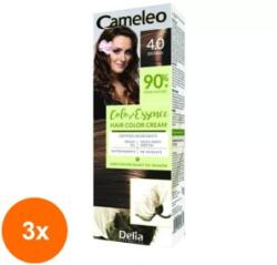 Cameleo Set 3 x Vopsea de Par Cameleo Color Essence 4.0 Brown, 75 g