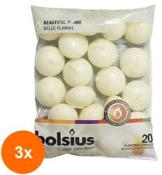 LCA Set 3 x 20 Lumanari Plutitoare Crem (GIL-3xLCA-LP-20-C)