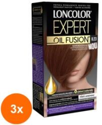 LONCOLOR Set 3 x Vopsea de Par Permanenta Loncolor Expert Oil Fusion, 8.23 Blond Irizat Deschis