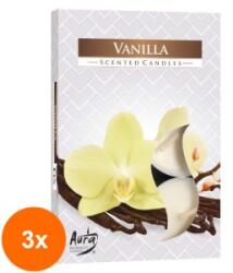 LCA Set 3 x 6 Lumanari Pastila, Vanilie 4 Ore (GIL-3xLCA-P15-67)