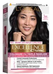 L'Oréal Vopsea de Par Permanenta cu Amoniac L'Oreal Paris Excellence Creme 100 Negru Profund Natural, 192 ml
