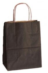 Bisbags Pungi din Hartie cu Manere, Negru, Interior Natur, 32 x 12 x 41 cm, 100 Bucati (BBG-PK636)