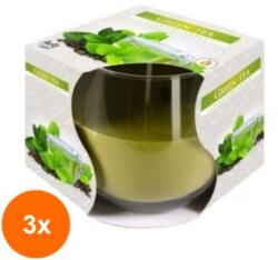 LCA Set 3 x Lumanare Parfumata in Pahar Green Tea, 18 Ore (GIL-3xLCA-SN71-83)
