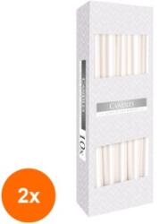 BISPOL Set 2 x 10 Lumanari Conice Bispol Alb Perla (GIL-2xLCA-S30-190-A10)