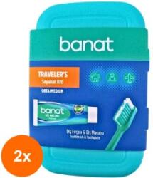 Banat Set 2 x Etui Calatorie Banat, Periuta si Pasta de Dinti 15 ml (ROC-2xBANAT00074)