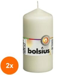 Bolsius Set 2 x Lumanare Stalp 120 x 58 mm Bolsius, Crem (GIL-2xLCA-STB-120/58-05)