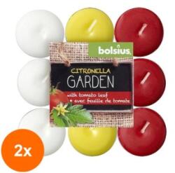 Bolsius Set 2 x 18 Lumanari Pastila Bolsius Citronella, Frunze de Tomate (GIL-2xLCA-PB18-13-CIT-TOM)