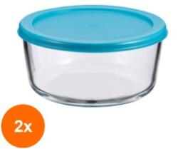 Grunberg Set 2 x Vas din Sticla Borosilicata cu Capac din Plastic, 0.47 l, Grunberg, Diverse Culori (GUJ-2xVY472RD/12)