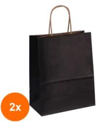 Bisbags Set 2 x 100 Pungi Natur Colorate Negre, 20 x 9 x 25 cm (SIB-2xBBG-PK634)