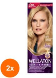 Wella Set 2 x Vopsea de Par Permanenta Wella Wellaton, 8/0 Light Blonde, Blond Deschis, 110 ml