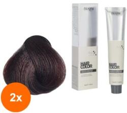 Maxima Set 2 x Vopsea Profesionala de Par Maxima, 3.6 Saten Roscat Inchis, 100 ml