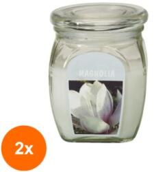 Bolsius Set 2 x Lumanare Parfumata in Borcan cu Capac, Magnolie (GIL-2xLCA-LPBC-120/92-304-MAG)