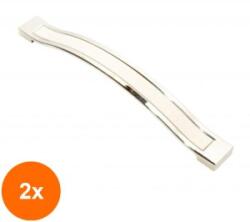 Ideal Feroluc Set 2 x Maner Model Safari, 160 mm, Finisaj Crom Lucios/Sticla (EDI-2xIFR-68985)