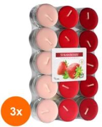 LCA Set 3 x 30 Lumanari Pastila, 4 Ore, Capsuni (GIL-3xLCA-P30-73)