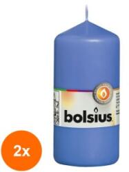 Bolsius Set 2 x Lumanare Stalp 120 x 58 mm Bolsius, Albastru (GIL-2xLCA-STB-120/58-62)