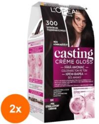 L'Oréal Set 2 x Vopsea de Par Semi-Permanenta fara Amoniac L'Oreal Paris Casting Creme Gloss 300 saten inchis, 180 ml
