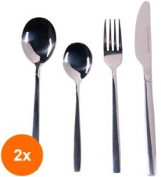 Grunberg Set 2 x Tacamuri din Inox, Argintii, 24 Piese, Grunberg (GUJ-2xGR286) Tacam