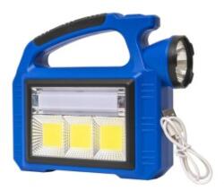 Z-TOOLS Lanterna Mana, 3 Moduri Intensitate Lumina, Incarcare Solara si USB, Albastru (ZLN-ZTS8980)